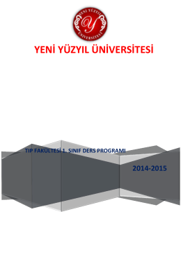 1. Kurul Ders Programı - İstanbul Yeni Yüzyıl Üniversitesi