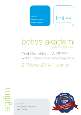 27 Mayıs 2014 – İstanbul botiss akademi - advanced level A-PRF