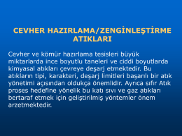 Cevher Hazırlama Zenginleştirme Atıkları