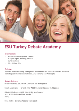 ESU Turkey Debate Academy
