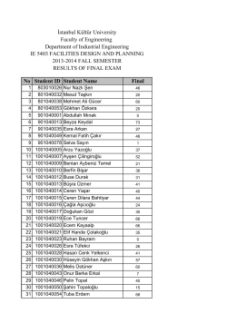 No Student ID Student Name Final 2013