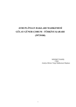 Gülay Güner Çorum/ TÜRKİYE DAVASI/ Mehmet BARIŞ