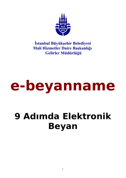 e-beyanname - İstanbul Büyükşehir Belediyesi Uygulamaları