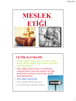 MESLEK ETİĞİ