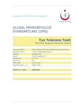 Tuz tolerans testi - Türkiye Halk Sağlığı Kurumu