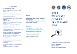 adli psikoloji günleri 21 – 22 mart 2014