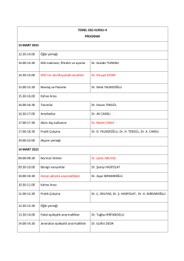 TEMEL EEG KURSU-4 PROGRAM 13 MART 2015 12.30