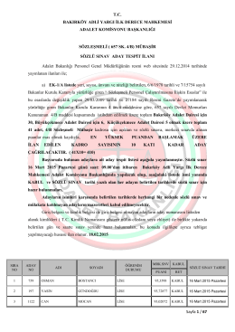 sözleşmeli mübaşir aday tespit listesi ilanı 18.02.2015