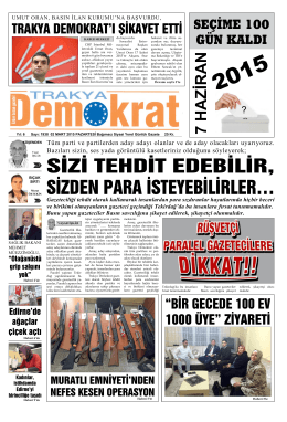7 HAZİRAN - Trakya Demokrat Gazetesi