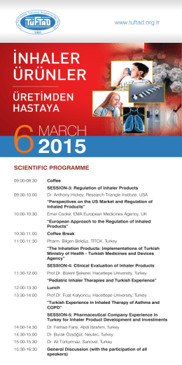 6 Mart 2015-Bilimsel Program