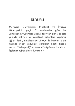 DUYURU - Marmara Üniversitesi