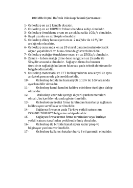 100 MHz Dijital Hafızalı Oiloskop Teknik