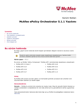 McAfee ePolicy Orchestrator 5.1.1 Yazılımı Sürüm Notları