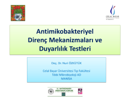 Antimikobakteriyel Direnç Mekanizmaları ve Duyarlılık Testleri, Nuri