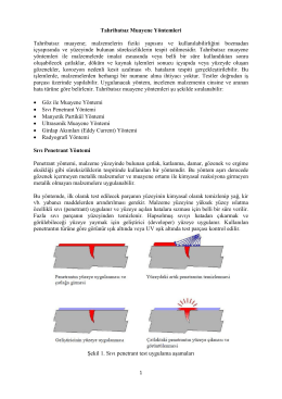 Tahribatsız Muayene Yöntemleri Tahribatsız muayene