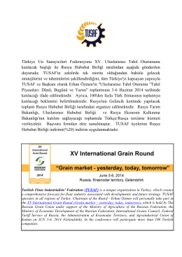 Türkiye Un Sanayicileri Federasyonu XV. Uluslararası