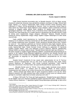 Evrensel Bir Lider Olarak Atatürk (Prof.Dr. Salahi R. SONYEL)