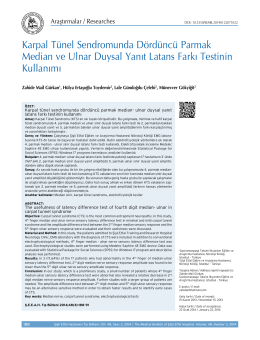 Karpal Tünel Sendromunda Dördüncü Parmak Median ve Ulnar