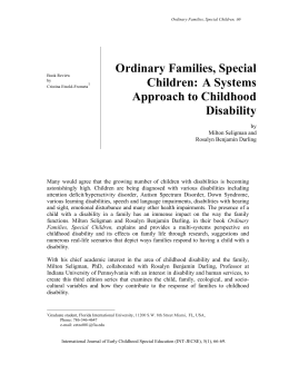 Ordinary Families, Special Children: A Systems Approach to