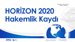 HORIZON 2020 Hakemlik Kaydı
