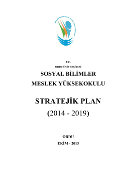 2014-2019 stratejik planı - Sosyal Bilimler Meslek Yüksekokulu