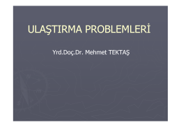 Ulaştırma Atama - Doç.Dr.Mehmet Tektaş