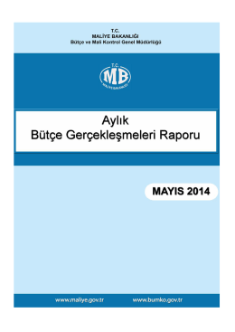 2014 Mayıs Ayı Merkezi Yönetim Bütçe Gerçeklesmeleri Raporu