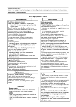 Kadın Hipogonadizm Tedavisi - Endokrinolojide Algoritmler