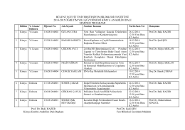 2014-2015 Güz Dönemi Seminer Programı