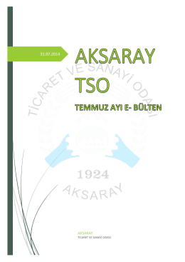 AKSARAY TSO - Aksaray Ticaret ve Sanayi Odası