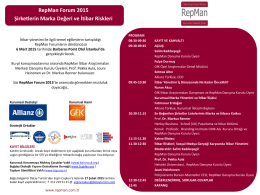 RepMan Forum 2015 Şirketlerin Marka Değeri ve İtibar Riskleri