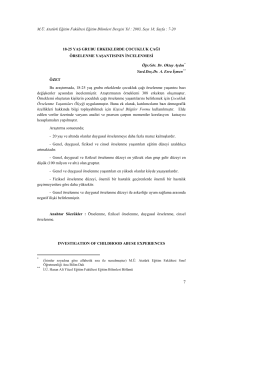 M.Ü. Atatürk Eğitim Fakültesi Eğitim Bilimleri Dergisi Yıl : 2003, Sayı