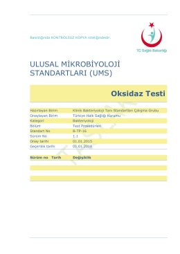 Oksidaz testi - Türkiye Halk Sağlığı Kurumu