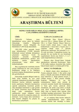 GDA. Arşt. Bülteni 002 - Batı Karadeniz Ormancılık Araştırma