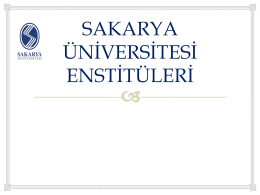 Sağlık Bilimleri Enstitüsü - Sakarya Üniversitesi Uzaktan Eğitim