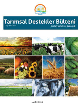 Tarımsal Destekler Bülteni - TC Gıda Tarım ve Hayvancılık Bakanlığı