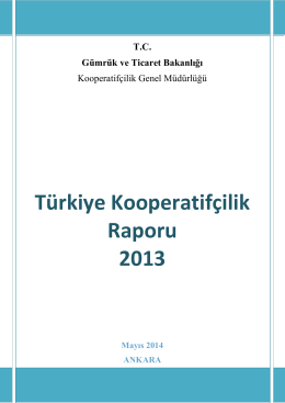 Türkiye Kooperatifçilik Raporu 2013