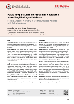 Pelvis Kırığı Bulunan Multitravmalı Hastalarda