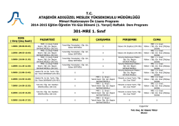 301-MRE 1. Sınıf - Ataşehir Adıgüzel Meslek Yüksekokulu
