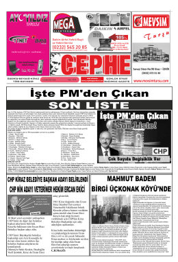11.02.2014 Tarihli Cephe Gazetesi