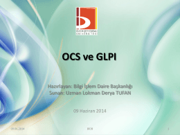 OCS ve GLPI - Bilecik Şeyh Edebali Üniversitesi Bilgi İşlem Daire