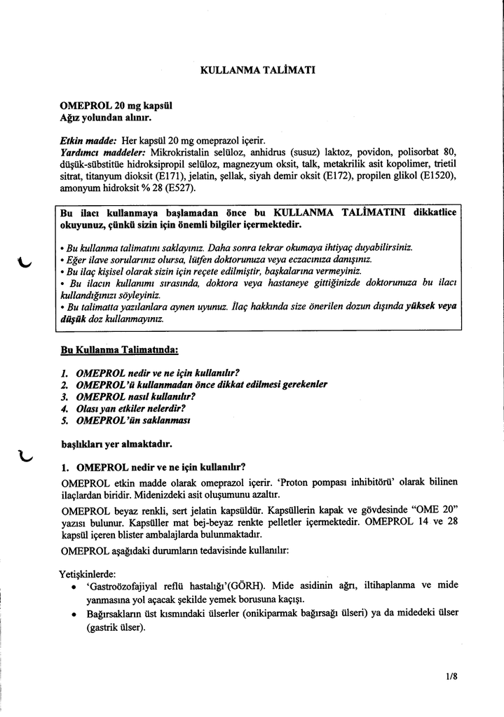 Pariet, kullanım talimatı Pariet, kullanım talimatı