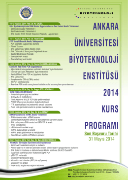 ankara üniversitesi biyoteknoloji enstitüsü 2014 kurs programı