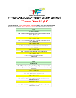 Turnuva Dönemi Koçluk - Türkiye Tenis Federasyonu