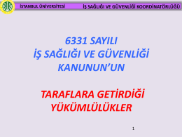 PowerPoint Sunusu - İstanbul Üniversitesi | İş Sağlığı ve Güvenliği