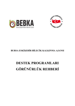 Görünürlük Rehberi - BEBKA | Bursa Eskişehir Bilecik Kalkınma Ajansı