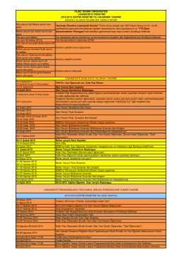 2014-2015 Lisansüstü Eğitim-Öğretim Yılı Akademik Takvimi