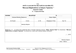 Başvuru Formu 13-15 Şubat 2015 - Doğu Karadeniz Belediyeler Birliği