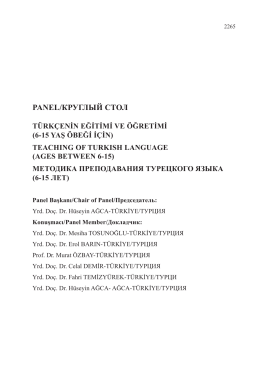 (6-15 yaş öbeği için) - teachıng of turkısh language (ages