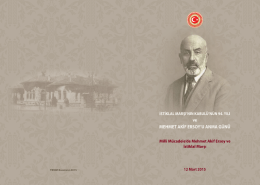 İstiklal Marşı`nın Kabulü`nün 94. Yılı ve Mehmet Akif Ersoy`u Anma